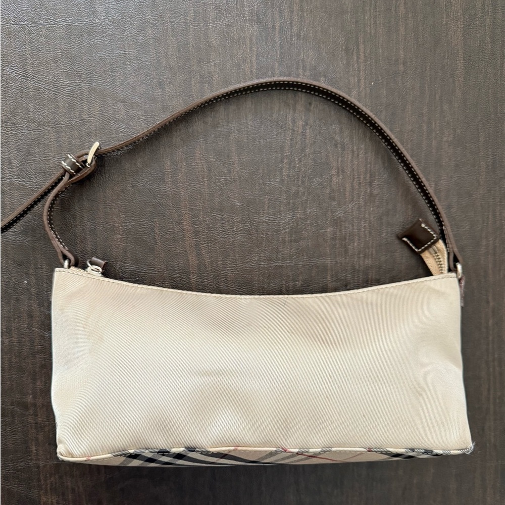 Burberry Cream and Brown Mini Bag with Signature Check